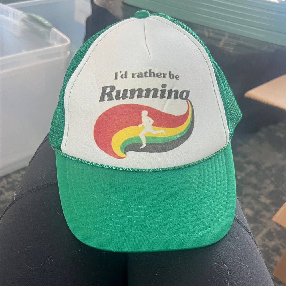 OTTO Green and White Running Trucker Hat